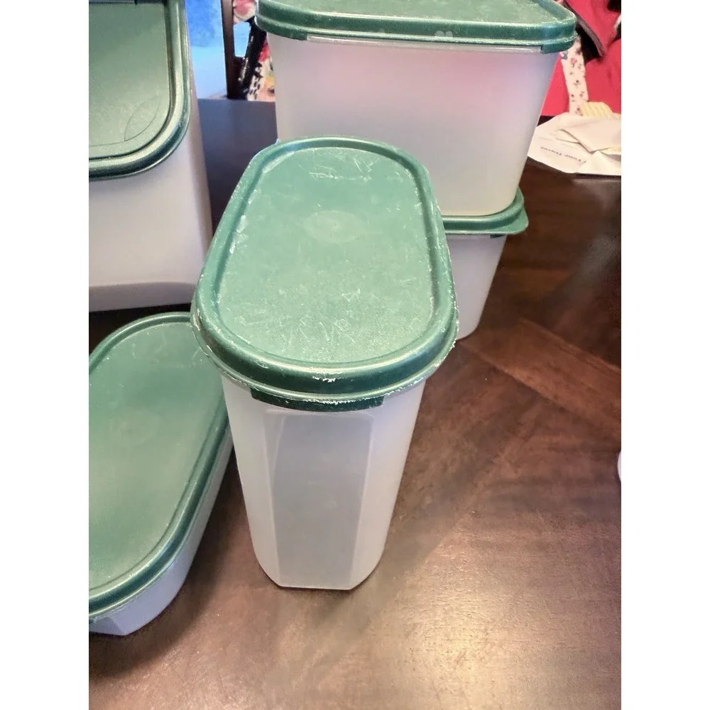 Tupperware Modular Mates Set Of Nine With Lids Green